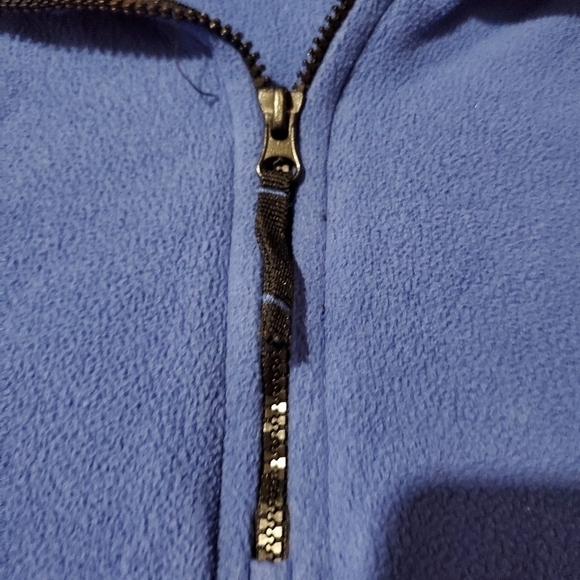 Lands End Blue Fleece Quarter Zip Light Jacekt - Picture 2 of 6